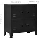 Metal Office Filing Cabinet | 31 Inch Tall Filing Cabinet with 4 Doors | Office File Cabinet Industrial Black Steel | Metal Storage Cabinet for Home Office | 29.5x15.7x31.5